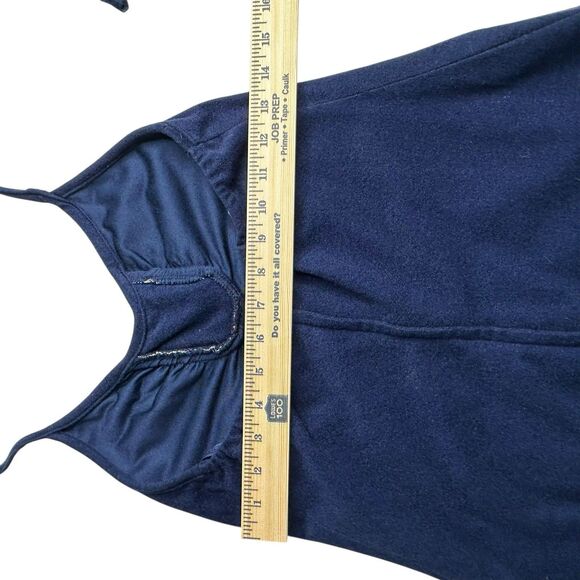 Vtg Blue Dress W/ Shrug 70s 80s Maxi Lace Bell Sleeve Halter Boho Hippie Regency - Picture 12 of 14